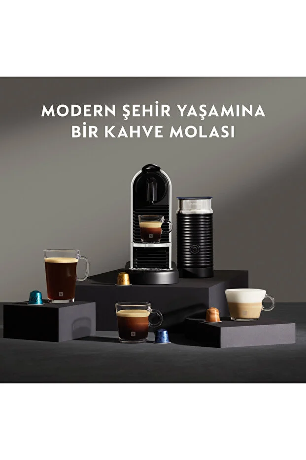 Nespresso D145 Citiz Platinum Bundle Espresso Kahve Makinesi, Titan + Süt Köpürtücü